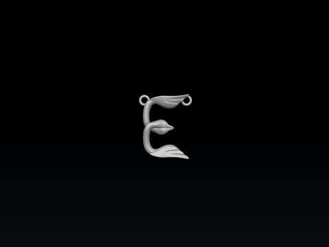 Bird Letter D Pendant 3D print model 3D Print Model