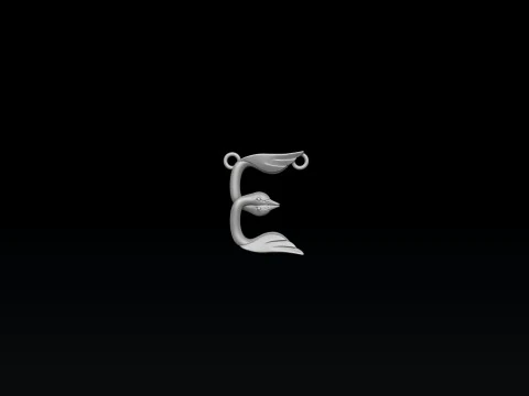 Bird Letter D Pendant 3D print model 3D Print Model