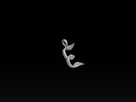 Bird Letter D Pendant 3D print model 3D Print Model