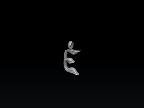 Bird Letter D Pendant 3D print model 3D Print Model