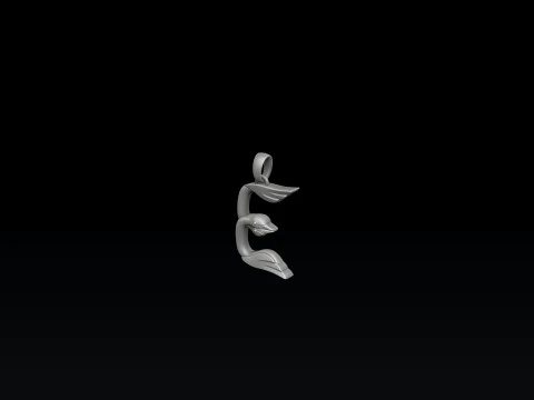 Bird Letter D Pendant 3D print model 3D Print Model