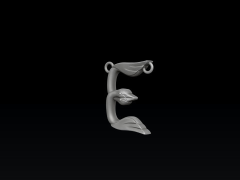 Bird Letter D Pendant 3D print model 3D Print Model