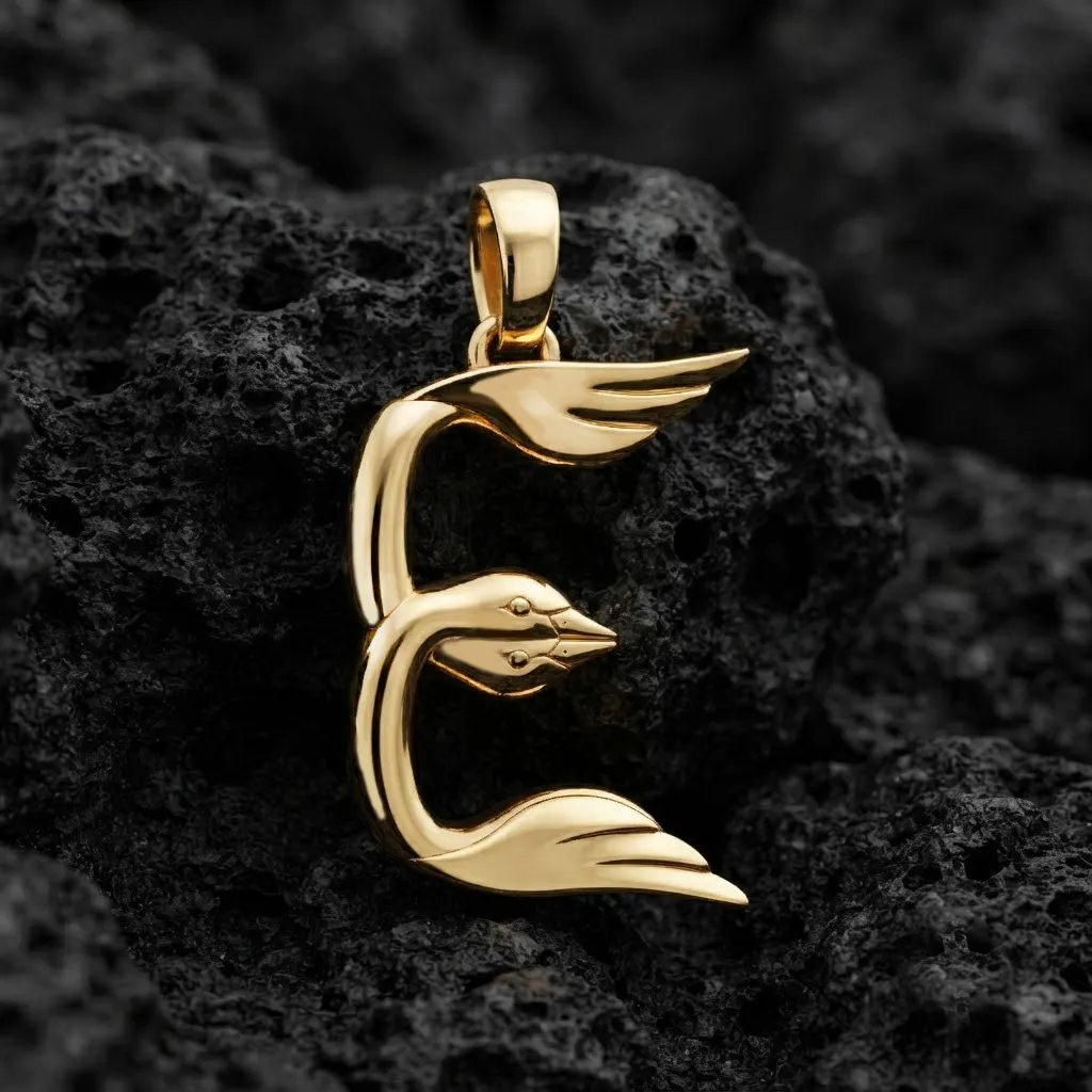 Bird Letter D Pendant 3D print model 3D Print Model .c4d .max .obj .3ds .fbx .stl .blend