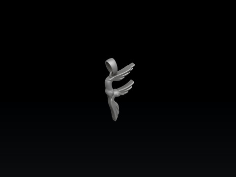 Bird Letter F Pendant 3D print model Modello di stampa 3D
