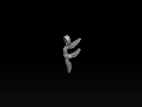 Bird Letter F Pendant 3D print model 3D Print Model
