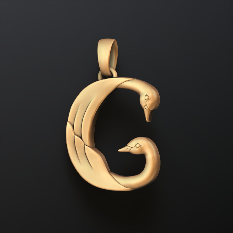 Bird Letter G Pendant 3D print model Modèles 3D en vedette .c4d .max .obj .3ds .fbx .stl .blend