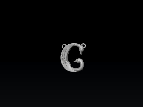 Bird Letter G Pendant 3D print model Modèles 3D en vedette