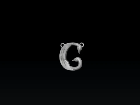 Bird Letter G Pendant 3D print model 3D Print Model
