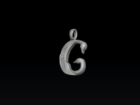 Bird Letter G Pendant 3D print model Modèles 3D en vedette