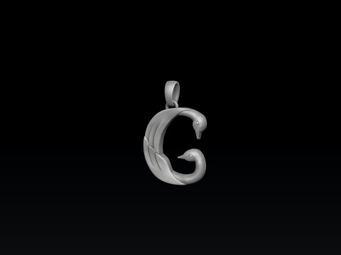 Bird Letter G Pendant 3D print model Modèles 3D en vedette