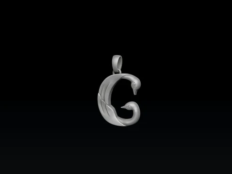 Bird Letter G Pendant 3D print model 3D Print Model