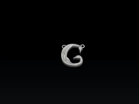 Bird Letter G Pendant 3D print model 3D Print Model
