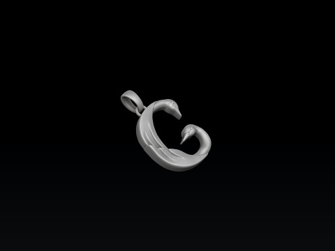 Bird Letter G Pendant 3D print model Modèles 3D en vedette