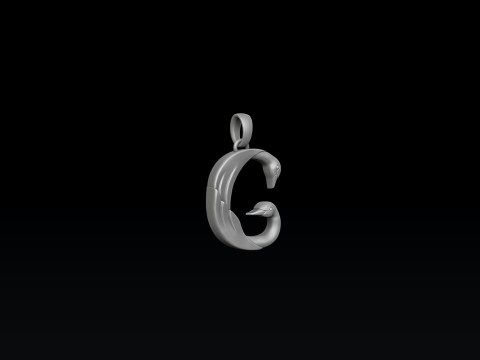 Bird Letter G Pendant 3D print model Modèles 3D en vedette