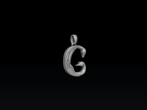 Bird Letter G Pendant 3D print model 3D Print Model