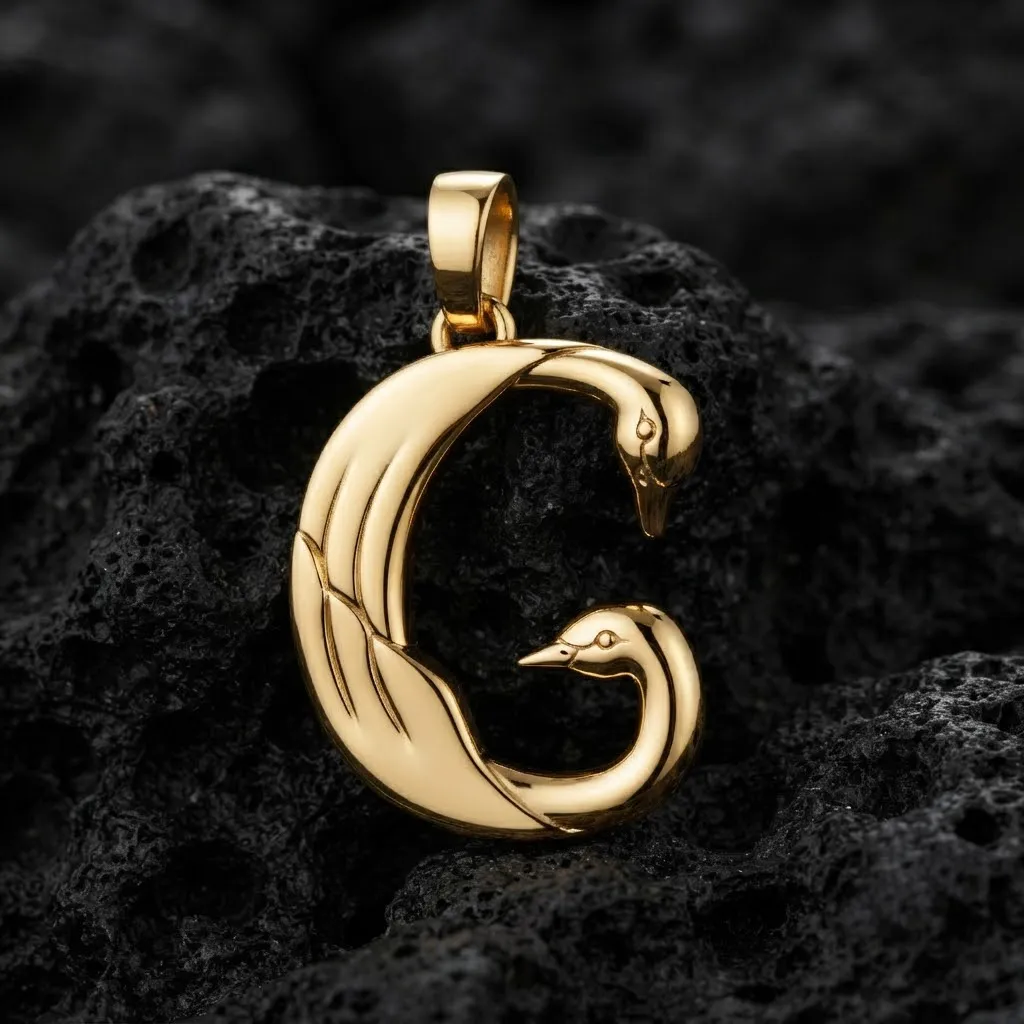 Bird Letter G Pendant 3D print model 3D Print Model .c4d .max .obj .3ds .fbx .stl .blend 