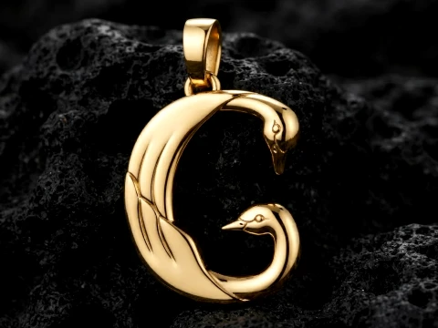 Bird Letter G Pendant 3D print model 3D Print Model