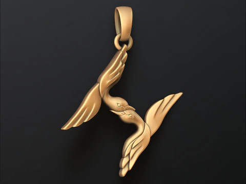 Vogel Letter H hanger 3D-printmodel 3D printmodel