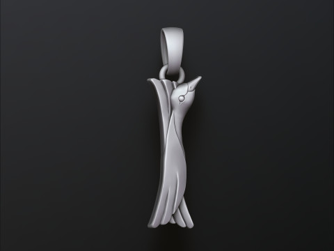 Bird Letter I Pendant 3D print model 3Dプリントモデル