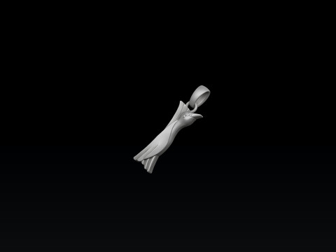 Bird Letter I Pendant 3D print model 3D Print Model