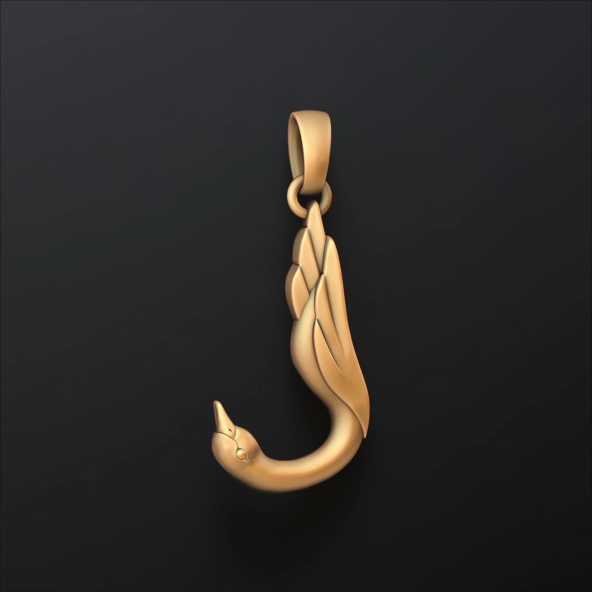 Bird Letter J Pendant 3D print model 3D Print Model .c4d .max .obj .3ds .fbx .stl .blend 