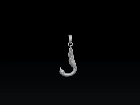 Bird Letter J Pendant 3D print model 3D Print Model