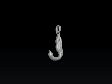 Bird Letter J Pendant 3D print model 3D Print Model