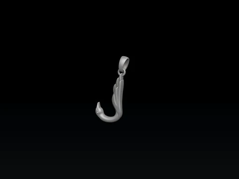 Bird Letter J Pendant 3D print model 3D Print Model