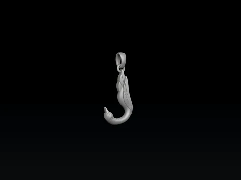 Bird Letter J Pendant 3D print model 3D Print Model