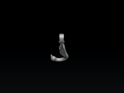 Bird Letter J Pendant 3D print model 3Dプリントモデル