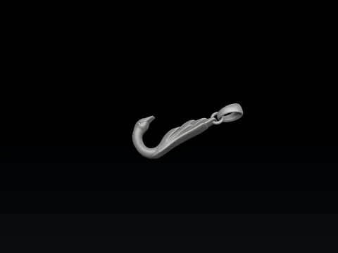 Bird Letter J Pendant 3D print model 3D Print Model