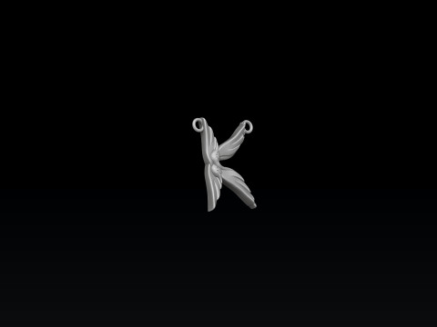 Bird Letter K Pendant 3D print model Modelo de Impressão 3D