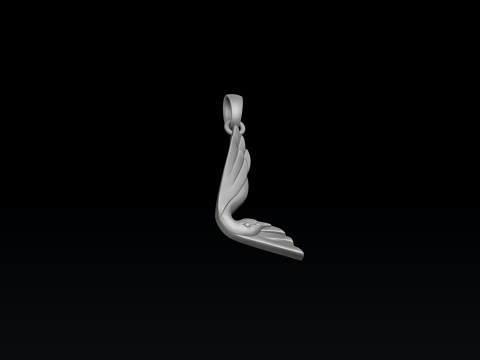 Bird Letter L Pendant 3D print model 3Dプリントモデル