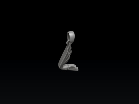 Bird Letter L Pendant 3D print model 3Dプリントモデル