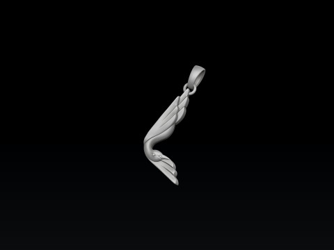 Bird Letter L Pendant 3D print model 3Dプリントモデル