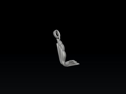 Bird Letter L Pendant 3D print model 3Dプリントモデル