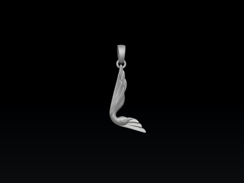 Bird Letter L Pendant 3D print model 3Dプリントモデル