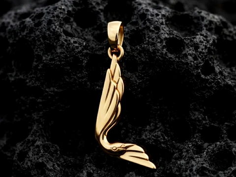 Mod&egrave;le d'impression 3D du pendentif lettre L oiseau Modèles 3D en vedette