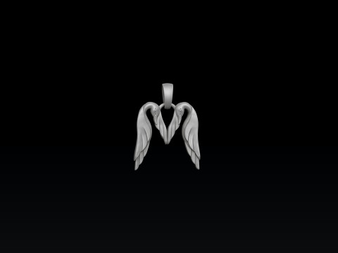 Bird Letter M Pendant 3D print model Modello di stampa 3D