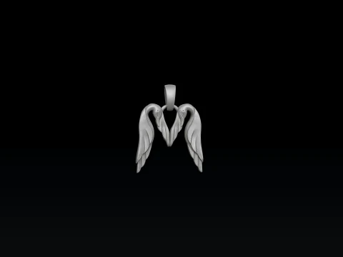 Kuş Harfi M Kolye 3D baskı modeli 3D Baskı Modeli