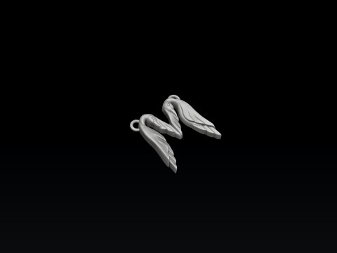 Bird Letter M Pendant 3D print model Modello di stampa 3D