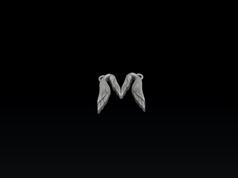 Bird Letter M Pendant 3D print model Modello di stampa 3D