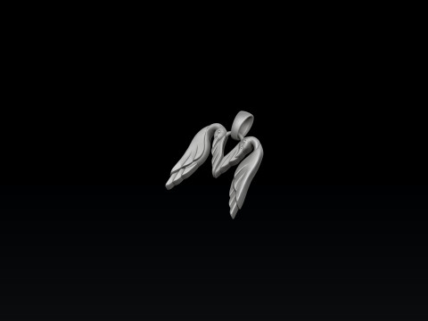 Bird Letter M Pendant 3D print model Modello di stampa 3D
