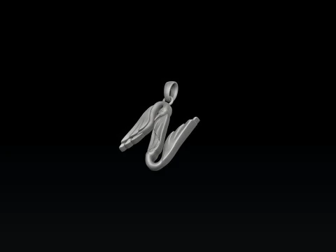 Bird Letter N Pendant 3D print model 3D Print Model