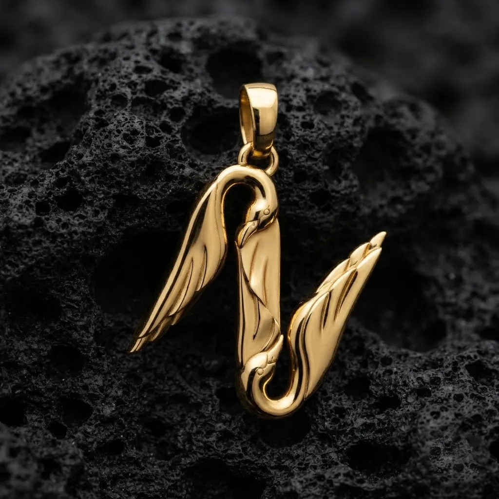 Bird Letter N Pendant 3D print model 3D Print Model .c4d .max .obj .3ds .fbx .stl .blend 