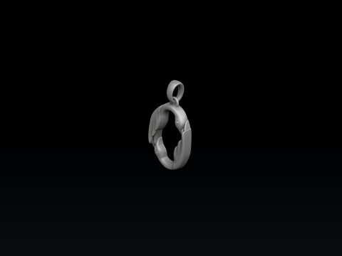 Bird Letter O Pendant 3D print model 3D Принт Модель
