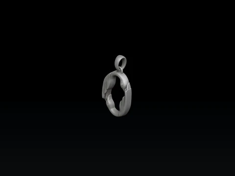 Bird Letter O Pendant 3D print model 3D Print Model