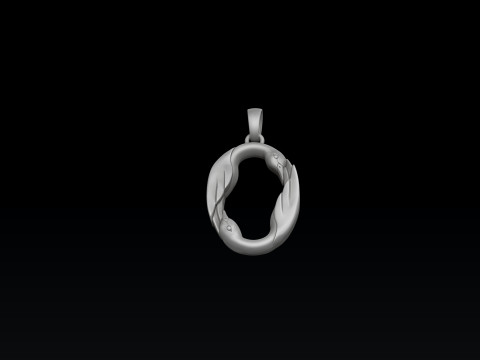 Bird Letter O Pendant 3D print model 3D Принт Модель