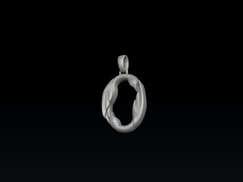 Bird Letter O Pendant 3D print model 3D Принт Модель