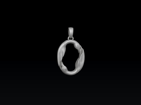 Bird Letter O Pendant 3D print model 3D Принт Модель